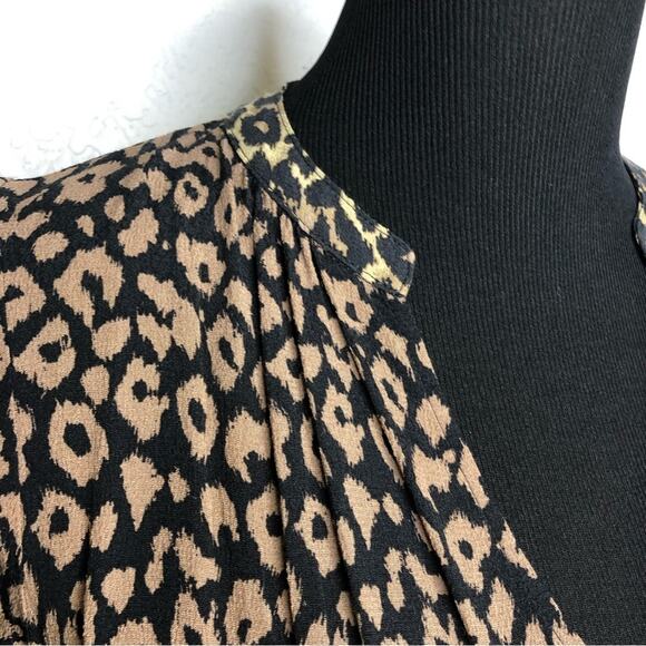 Anthropologie Maeve black brown tan mixed animal print dress size Small - Picture 7 of 14